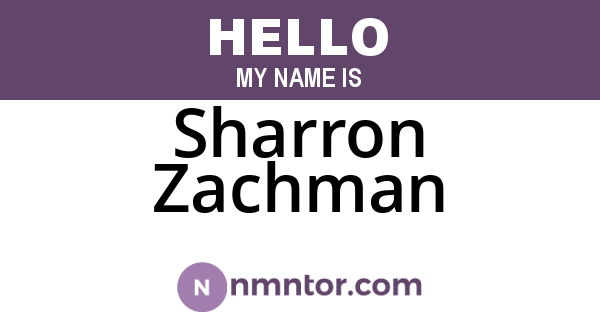 Sharron Zachman