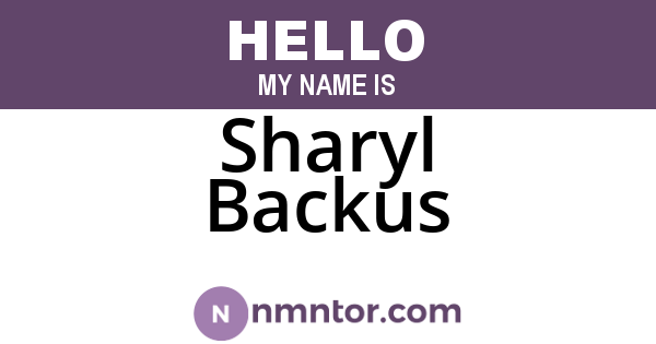 Sharyl Backus