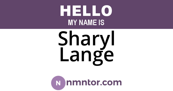 Sharyl Lange