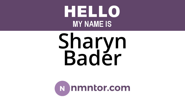 Sharyn Bader