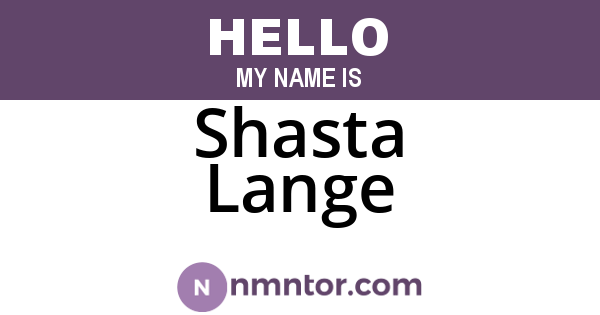 Shasta Lange