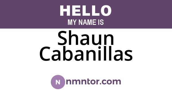 Shaun Cabanillas