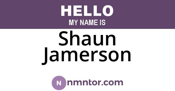 Shaun Jamerson