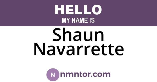 Shaun Navarrette
