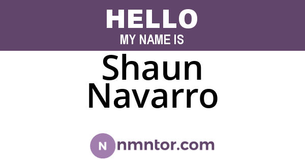 Shaun Navarro