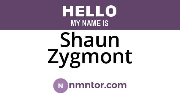 Shaun Zygmont
