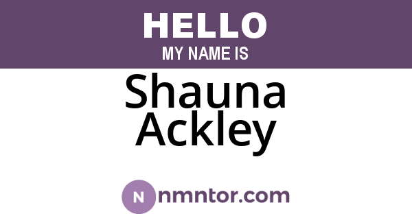 Shauna Ackley