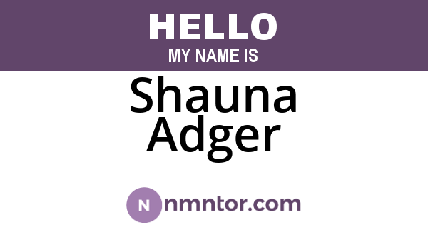 Shauna Adger