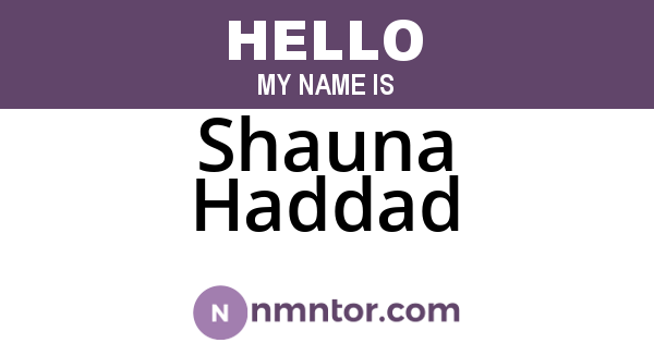 Shauna Haddad