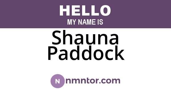 Shauna Paddock