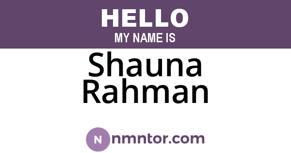 Shauna Rahman