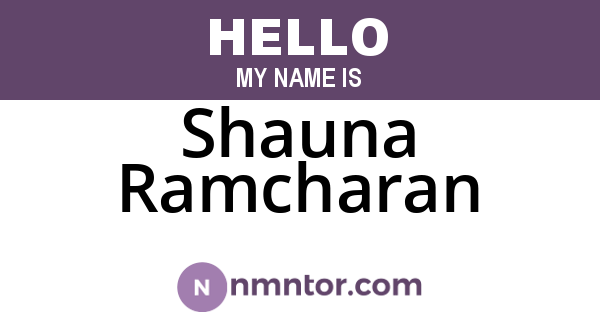 Shauna Ramcharan