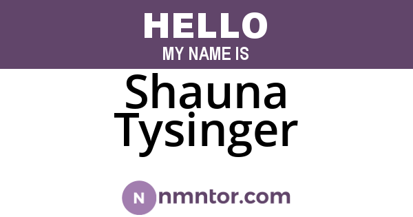 Shauna Tysinger