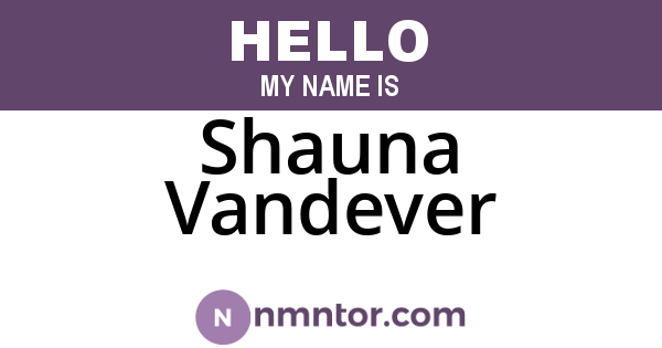 Shauna Vandever