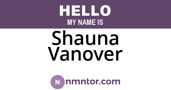 Shauna Vanover