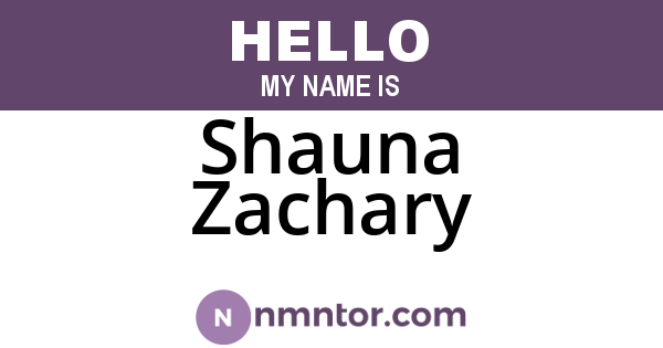 Shauna Zachary