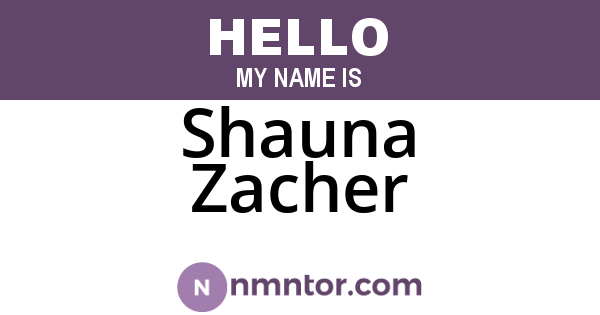 Shauna Zacher