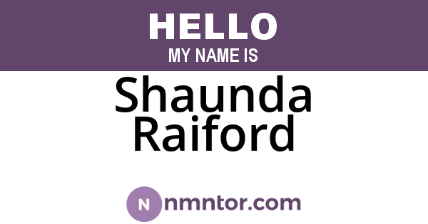 Shaunda Raiford