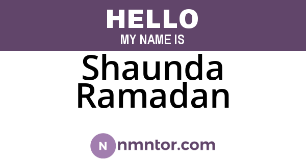 Shaunda Ramadan