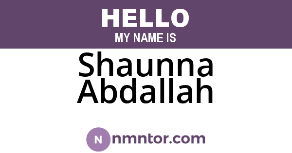 Shaunna Abdallah