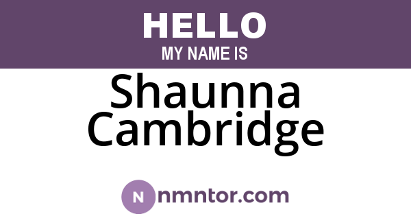 Shaunna Cambridge