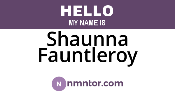 Shaunna Fauntleroy
