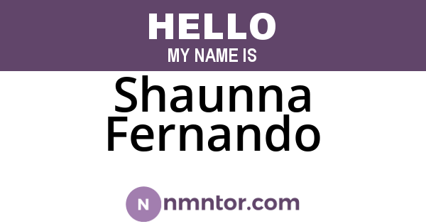 Shaunna Fernando