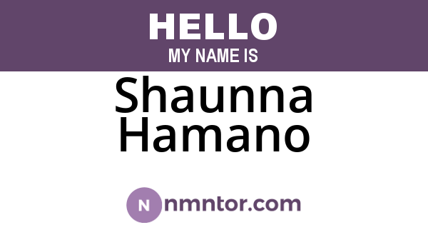 Shaunna Hamano