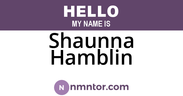 Shaunna Hamblin