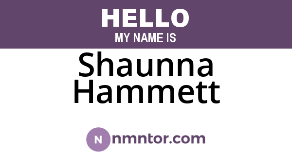 Shaunna Hammett
