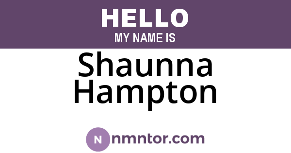 Shaunna Hampton