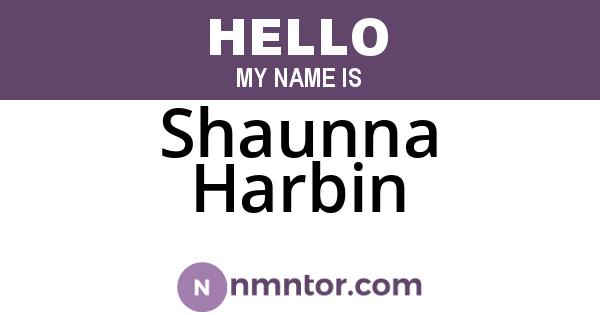 Shaunna Harbin