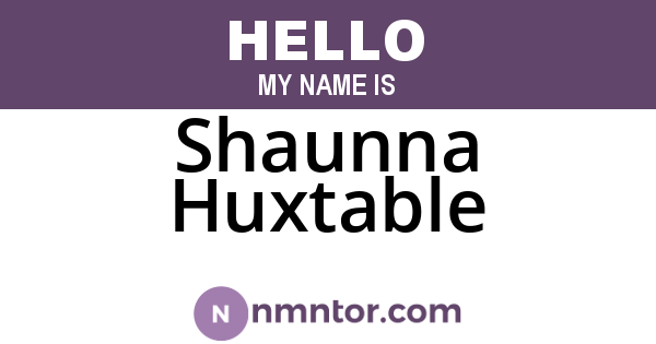 Shaunna Huxtable