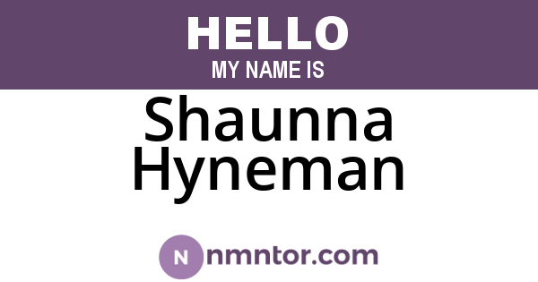 Shaunna Hyneman