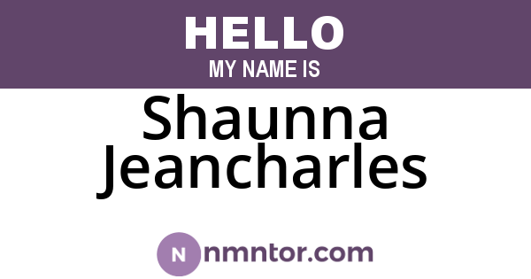 Shaunna Jeancharles