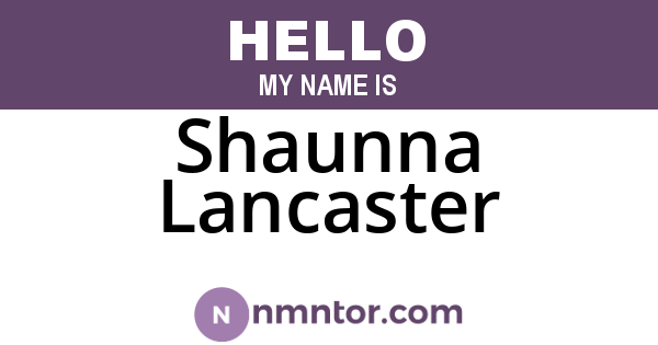 Shaunna Lancaster