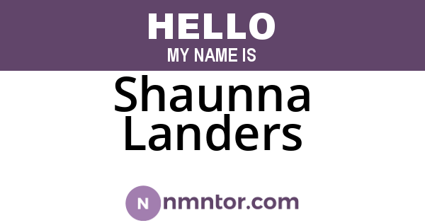 Shaunna Landers