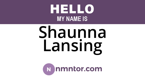 Shaunna Lansing