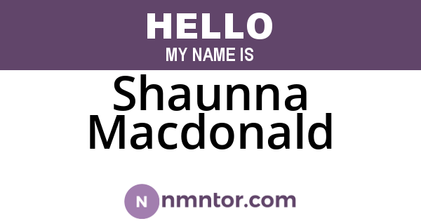 Shaunna Macdonald