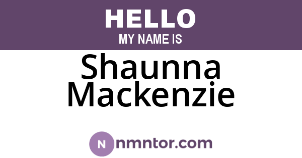 Shaunna Mackenzie