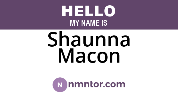 Shaunna Macon