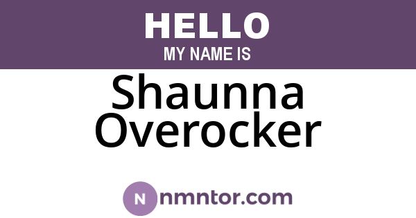 Shaunna Overocker