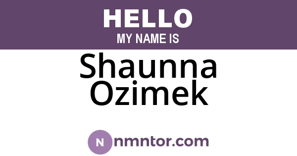 Shaunna Ozimek