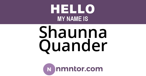 Shaunna Quander