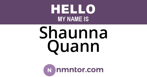 Shaunna Quann