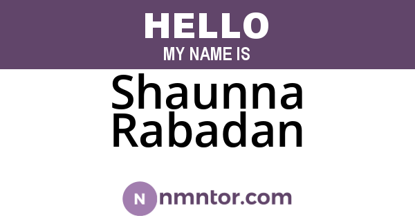 Shaunna Rabadan