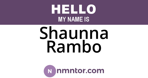 Shaunna Rambo