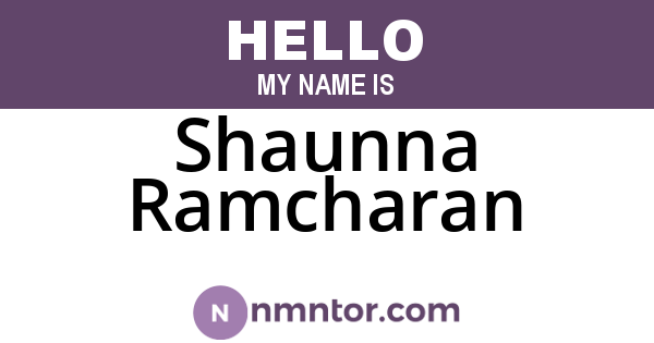 Shaunna Ramcharan
