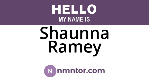 Shaunna Ramey