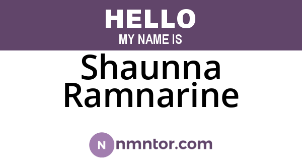 Shaunna Ramnarine